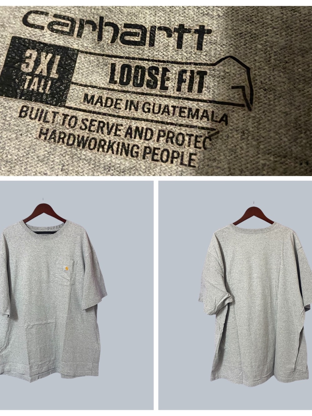 Carhartt K87 Loose Fit Heavyweight Short-Sleeve Pocket T-Shirt Mens 3 XL Bundle - Picture 9 of 14